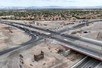 Construction is underway on the 215 Beltway and Summerlin Parkway interchange, on Wednesday, Ap ...