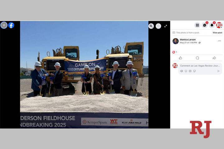 A screenshot of Henderson City Councilwoman Monica Larson's Facebook page shows a photo from gr ...