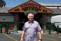 Owner Randy Markin poses outside Battista's Hole in the Wall in Las Vegas Friday, June 6, 2025. ...