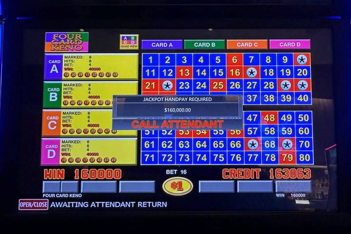 A local player won $160,000 on Four Card Keno on Thursday, June 12, 2025, at Durango Casino in ...