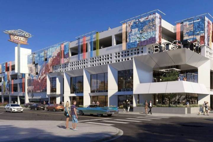 An artist rendering of what a planned parking garage will look like, which is set to be built a ...