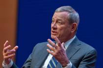Chief Justice of the United States John Roberts speaks during a lecture to the Georgetown Law S ...