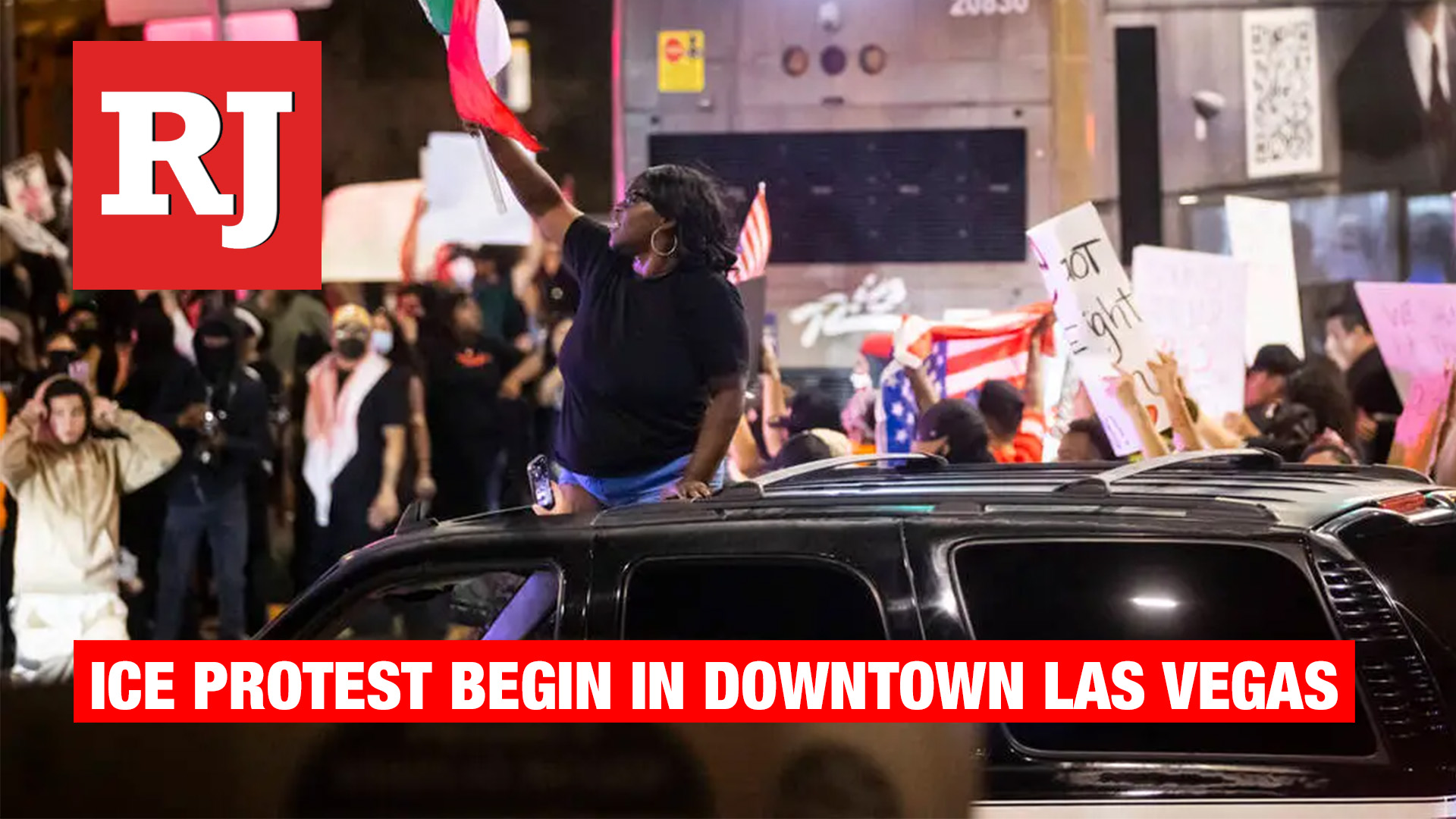 Police deploy tear gas, shoot projectiles at ICE protesters in downtown Las Vegas